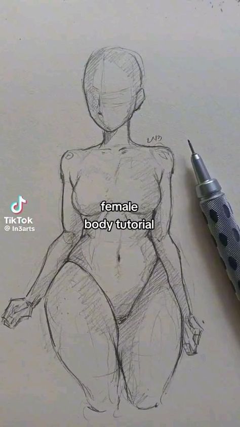 Body Simple Drawing, Drawing Girls Bodies, How To Draw A Womens Body, Draw Body Girl, How To Draw Girl Bodies, Sketches Body Poses, How To Draw Simple, Girls Body Drawing, How To Draw A Body Female