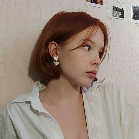 Short Redhead Hair, Short Copper Hair, Red Hair Inspo, Korean Short Hair, Asian Short Hair, Copper Hair, Dye My Hair, Hair Reference, Orange Hair