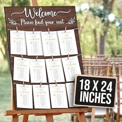 Amazon.com: Rustic Wedding Decor: Home & Kitchen Wedding Sitting Chart, Wedding Seating Display, Rustic Seating Chart, Seating Chart For Wedding, Reception Display, Seating Chart Board, Wedding Seating Chart Board, Wedding Seating Chart Display, Rustic Seating Charts