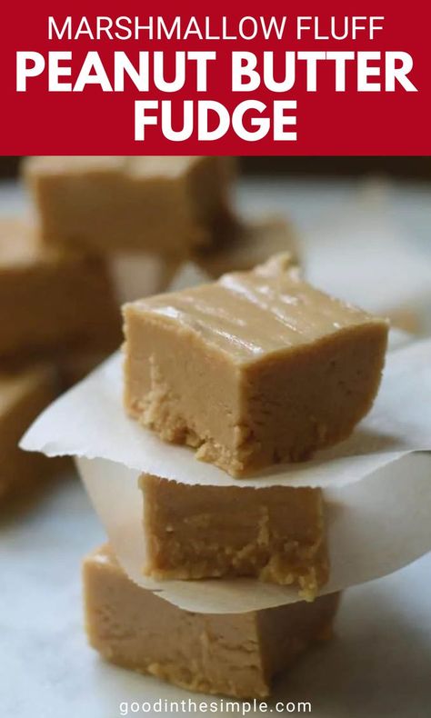 Smooth and creamy peanut butter fudge with fluff. Marshmellow Fluff Fudge, Peanut Butter Fudge With Fluff, Marshmallow Fluff Peanut Butter, Peanut Butter Marshmallow Fudge, Old Fashioned Peanut Butter Fudge, Recipes Using Marshmallows, Best Peanut Butter Fudge, Peanut Butter Fudge Recipes Easy, Easy Peanut Butter Fudge