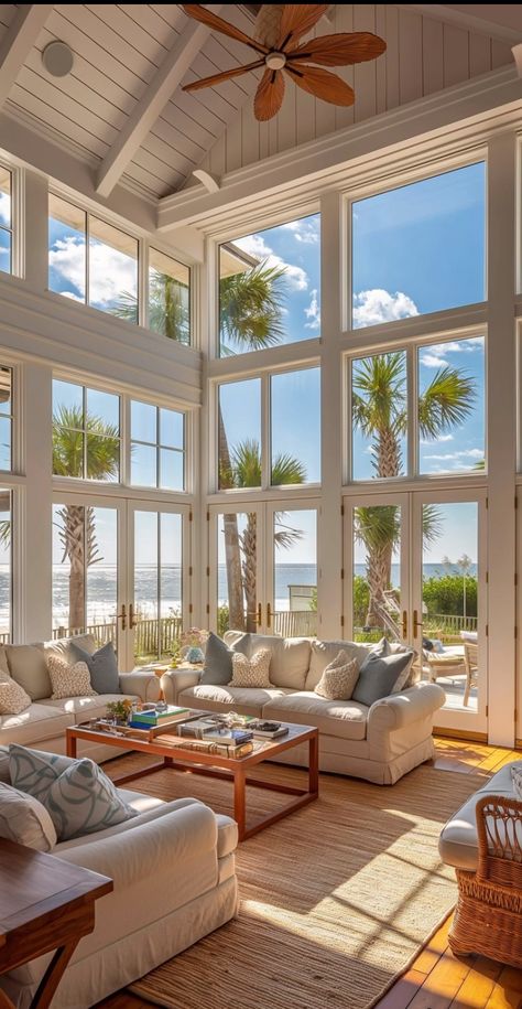 Big Beach House Living Room, Beach Front House Interior, Cute House Interior Living Room, Australian Beach House Coastal Style, Aesthetic Beach House Interior, Big Beach House Aesthetic, House Inspo Interior Design Living Rooms, Beach Houses Interiors, Fancy Beach House