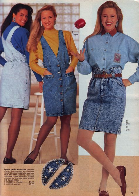 All sizes | Penneys 90 fw denim outfits | Flickr - Photo Sharing! 80’s Denim, Retro Denim Outfits, 1993 Outfits, 1990s Aesthetic Outfits, 80s Skirt Outfit, 80s Denim Outfit, 1990 Outfits, 90s Denim Outfit, Oldies Outfits