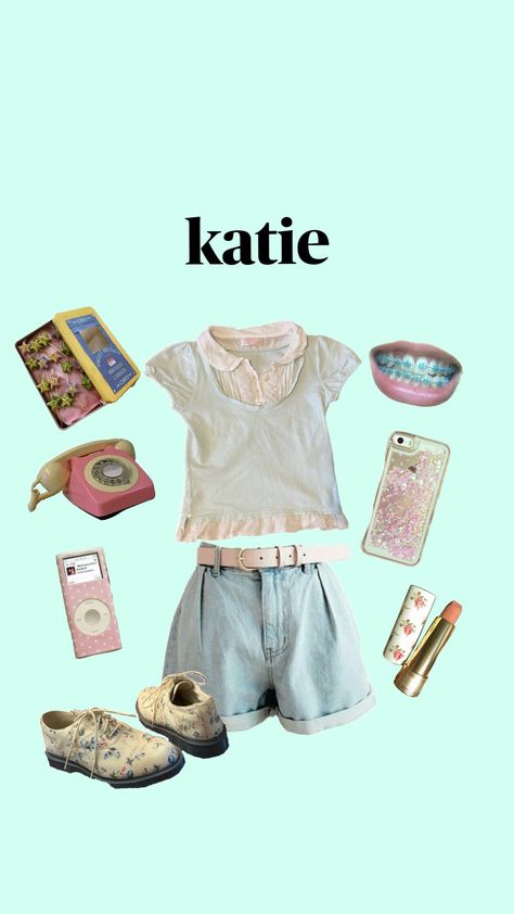 #oufitinspo #outfit #yournameyouroutfit #katie #katiecore #kate #outfitboard #outfitbyname Character Outfit Inspiration, Character Outfits, Aesthetic Outfits, Outfit Inspirations, Cute Outfits, Outfit Inspo, Drawings, Pins