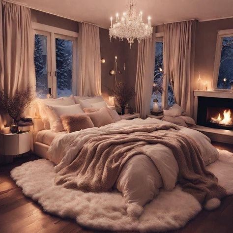 Hggye Home, Comfortable Master Bedrooms Decor, Luxury Dark Bedroom Design, Dreamy Small Bedroom, Bedroom Ideas For Cozy Rooms, Dark Wall Bedroom Ideas Cozy, Swanky Bedroom Ideas, Cozy Home Interior Bedroom, Cozy Classy Bedroom