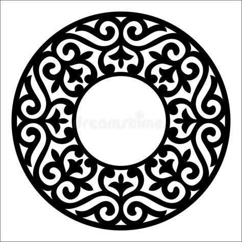 Vector Geometry Of Ornament Design Stock Vector - Illustration of islamic, henna: 140549486 Modern Wall Clock Design, Wall Clock Design Ideas, Islamic Design Pattern, Black And White Designs, Clock Design Ideas, Circle Vector, Circle Background, Engraved Ornaments, Motif Art Deco