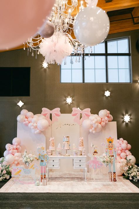 Kara's Party Ideas Nutcracker Sugarplum Party | Kara's Party Ideas Christmas Tree Birthday Party, Sugarplum Fairy Birthday Party, Birthday Party Christmas Theme, The Nutcracker Christmas Decor, Custom Nutcracker, Nutcracker Ballet Birthday Party, Nutcracker Christmas Party, Sugarplum Christmas, Nutcracker Party