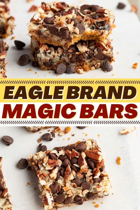 Eagle Magic Cookie Bars, Eagle Brand Magic Bars, Eagle Brand Magic Cookie Bars Recipes, Seven Layers Of Heaven Magic Bars, 7 Layer Magic Cookie Bars Eagle Brand, Eagle Brand Cookies, Cuban Lunch Bars Recipe, 7 Layer Bars Eagle Brand, Ministers Delight Recipe