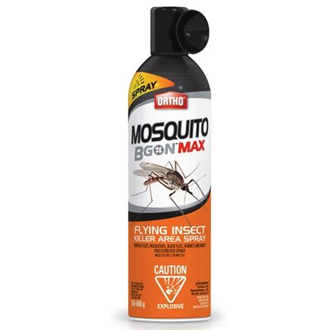 This Mosquito B Gon Max insecticide from Ortho(R) will make you enjoy your outdoor space again. Designed for generalized spraying, it eliminates flies, mosquitoes, black flies, hornets and wasps on contact. This spray can be applied to any outdoor area where flying insects are a nuisance, including shrubs and grass. The fog can extend up to 6 meters from the nozzle, which saves you from having to get close to insects. Ortho Aerosol Insecticide - Flying Insects - 350 G 4600610 - Reno-Depot Mosquito Spray, Black Fly, Flying Insects, Spray Can, Mosquito Repellent, The Fog, Product Packaging, Outdoor Area, Outdoor Space