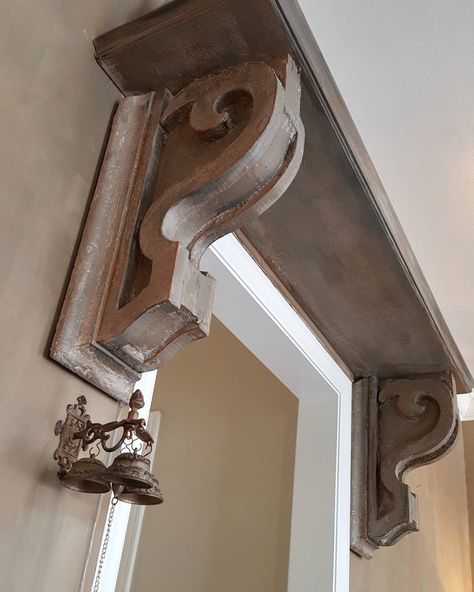 Kitchen Island Support Corbel, Shelves With Corbals, Corbels Shelf Entryway, Corbels Table, French Corbels, Corbels Ideas Doorway, Corbels Ideas, Corbels Kitchen, Closet Decoration