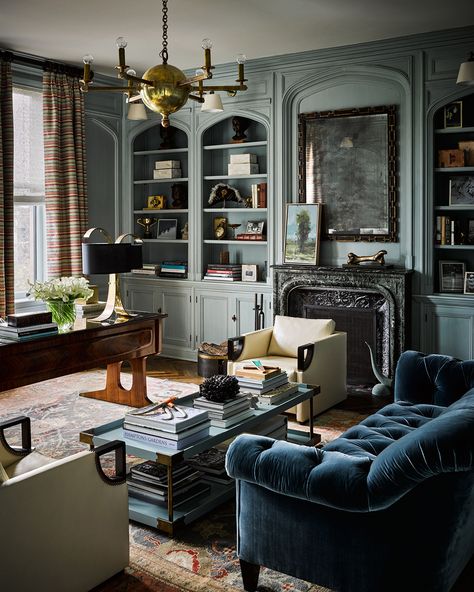 10 Pins : Pinterest Inspiration Architectural Digest, Revere Pewter, Modern Victorian, Cozy Place, Home Library, A Living Room, Design Case, Design Living, Front Room