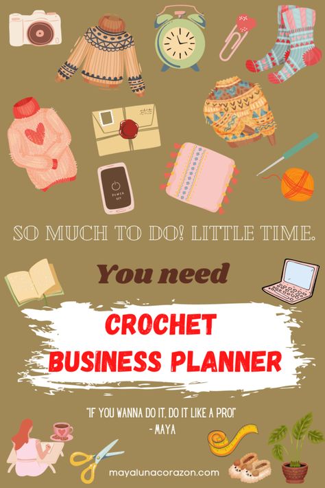 What is CROCHET BUSINESS PLANNER? It is a planner to help you organize your business. Each business model is different, but having a plan that helps you see what is most important to put your energy into is ESSENTIAL. You will receive printable files to download and work with it step by step to spend your time effectively. Below are what I will cover in the planner. #makemoneywithcrochet #organizeyourcrochetbizforsuccess How To Start Crochet, Knitting Business, Organize Your Business, Shop Name Ideas, Crochet Store, Small Business Organization, Small Business Planner, Crochet Shop, Crochet Business