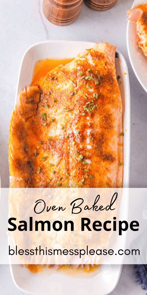 Oven-Baked Salmon is perfectly seasoned and cooked to flaky perfection, a healthy dish that promises to be a crowd-pleaser at any table. Seasoning Salmon Baked, Fresh Salmon Recipes Baked, Perfect Baked Salmon, Salmon Oven Baked Easy, Oven Salmon Easy, How To Make Salmon In The Oven, Salmon In The Oven Recipes, Simple Salmon Recipes Baked, How Long To Cook Salmon In Oven