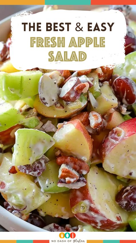 Apple Salad Healthy, Apple Celery Salad Recipe, Cold Apple Recipes, Apple Cherry Salad, Sweet Side Salads, Honeycrisp Apple Broccoli Salad, Apple Grape Walnut Salad, Grape Apple Salad, Summer Apple Salad