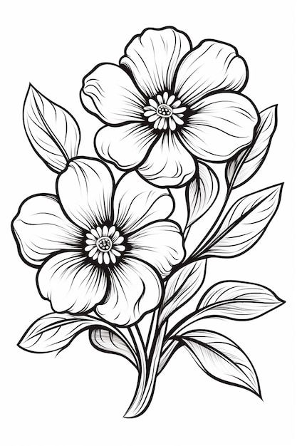 Beautiful flower hand drawn kawaii coloring book Beautiful Flowers Drawing Design, Flower Colouring, Printable Flowers, Drawings Of Flowers, Drawn Flowers, Floral Design Drawing, Flower Coloring Sheets, Printable Flower Coloring Pages, Flower Pattern Drawing