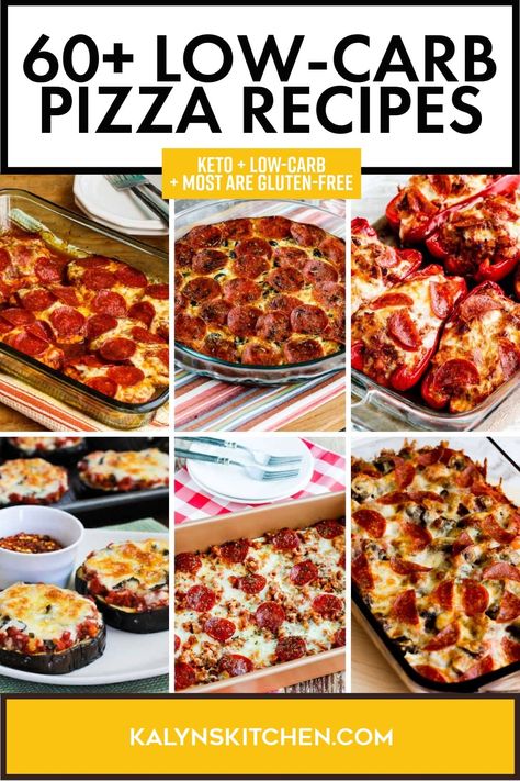 I've updated this amazing collection of Low-Carb Pizza Recipes, and here you'll find more than 60 low-carb recipes with pizza flavors! And unless otherwise specified all the low-carb pizza ideas are also gluten-free! [found on kalynskitchen.com] #GlutenFreePizzaRecipes #LowCarbPizzaRecipes #LowCarbRecipes #KetoFreeRecipes Pizza Casserole Recipe Low Carb, Keto Sheet Pan Pizza, Dnd Meals, Gluten Free Pizza Recipes, Low Carb Pizza Recipes, Healthy Low Fat Recipes, Dinner Recipes Healthy Low Carb, Pizza Ideas, Recipes Italian