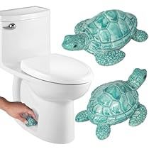 Toilet Bolt Covers, Sea Bathroom Ideas, Under The Sea Bathroom Ideas, Ocean Bathroom Ideas, Octopus Bathroom Decor, Beach Themed Bathroom Ideas, Beach House Decor Bathroom, House Decor Bathroom, Turtle Bathroom Decor