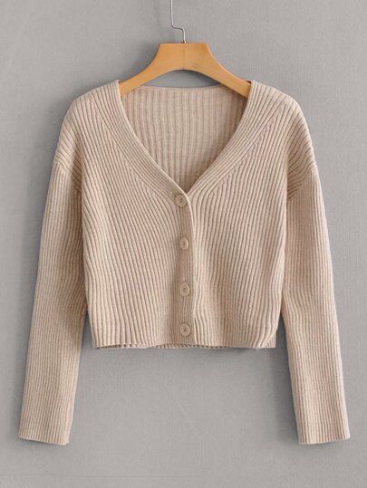 Neutral Spring Outfit, Plain Cardigan, Rib Knit Cardigan, Beige Cardigan, Neutral Outfit, Knitwear Women, Cardigans For Women, Cardigan Sweater, Apricot