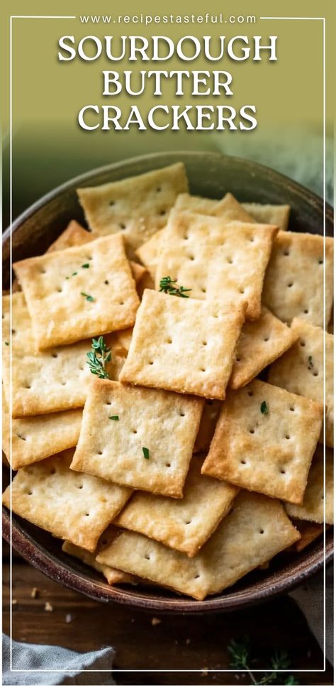 These Sourdough Butter Crackers are crispy, flaky, and slightly tangy, with a mild cheesy flavor. A perfect use for sourdough discard, they’re easy to make and can be baked right away or long-fermented for deeper flavor. Soft Sourdough Bread, Dough Starter Recipe, Discard Crackers, Cracker Flavors, Recipe Using Sourdough Starter, Dough Starter, Sourdough Bread Starter, Crackers Recipe, Butter Crackers