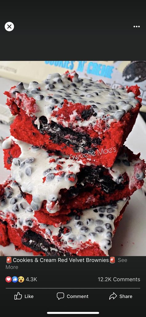 Cookies N Cream Red Velvet Brownies, Red Velvet Cookie Brownies, Red Velvet Cookies And Cream Cookies, Red Velvet Cookies And Cream Brownies, Cookies And Cream Red Velvet Brownies, Red Velvet Cookies And Cream, Cookies And Cream Brownies, Red Velvet Brownies Recipe, Velvet Desserts