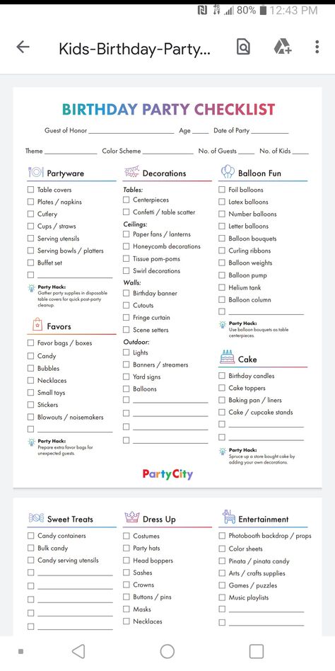 Birthday Decoration Checklist, How To Know Who To Invite To A Birthday Party, Birthday Party Needs List, Birthday List Checklist, Birthday Party Preparation Checklist, Birthday Party Checklist 3rd, 1st Birthday Planning Checklist, Party Supply List Checklist, Birthday Supplies Checklist