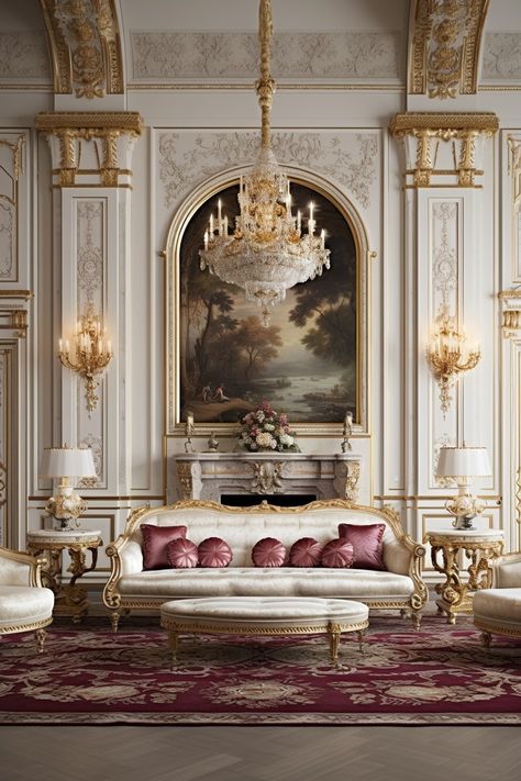 Living Room Decor | Living Room Decor Ideas French Palace Interior, Tearooms Interior, Roman Living Room, Neo Classic Interior Design Luxury, Neoclassical Interior Living Rooms, Palace Living Room, Royal Interior Design, Royal Home Decor, Classicism Interior