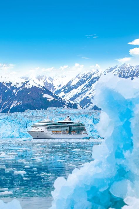 Hubbard Glacier Alaska, Alaskan Cruise Aesthetic, Alaska Cruise Pictures, Alaskan Glaciers, Radiance Of The Seas, Alaska Aesthetic, Alaskan Wildlife, Cruise Alaska, Hubbard Glacier