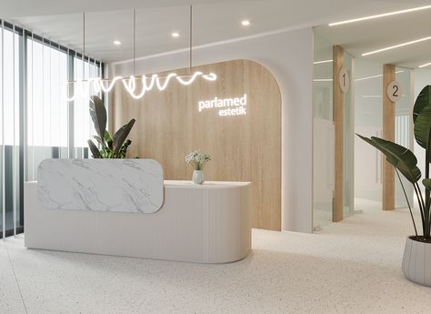 Waiting Room, entrance, karşılama, klinik tasarımı Neutral Dental Office, Reception Office Interior Design, Front Desk Receptionist Aesthetic, Modern Doctors Office, Spa Seating Area, Clinic Reception Design, Medical Spa Interior Design, Aesthetic Clinic Design, Spa Reception Design