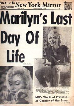 Last Day Of Life, Grandkids Photography, Norma Jean Baker, Newspaper Headlines, Marilyn Monroe Photos, Andrew Lincoln, Old Newspaper, Norma Jean, Norma Jeane