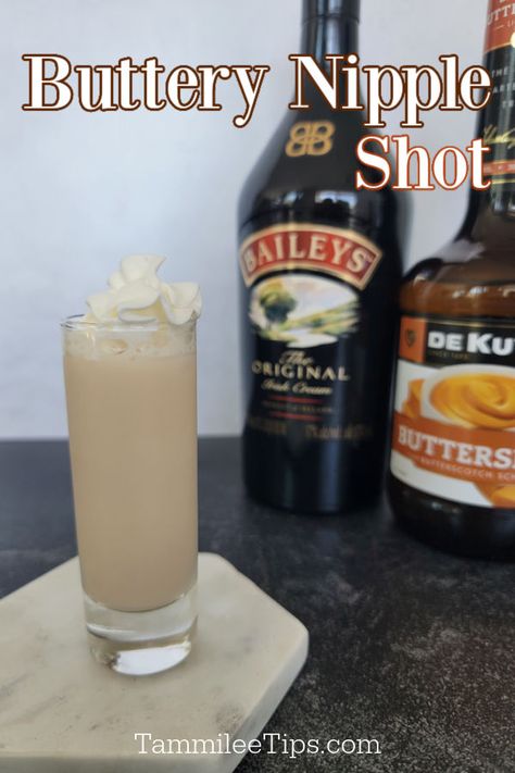 Buttershots Recipes Schnapps, Baileys And Butterscotch Recipes Drinks, Shots With Butterscotch Schnapps, Butterscotch Shots Recipe, Butterscotch Snapps Cocktails, Drinks Made With Baileys, Butter Ripple Schnapps Shots, Drinks With Butterscotch Liquor, Butterscotch Snapps Recipes