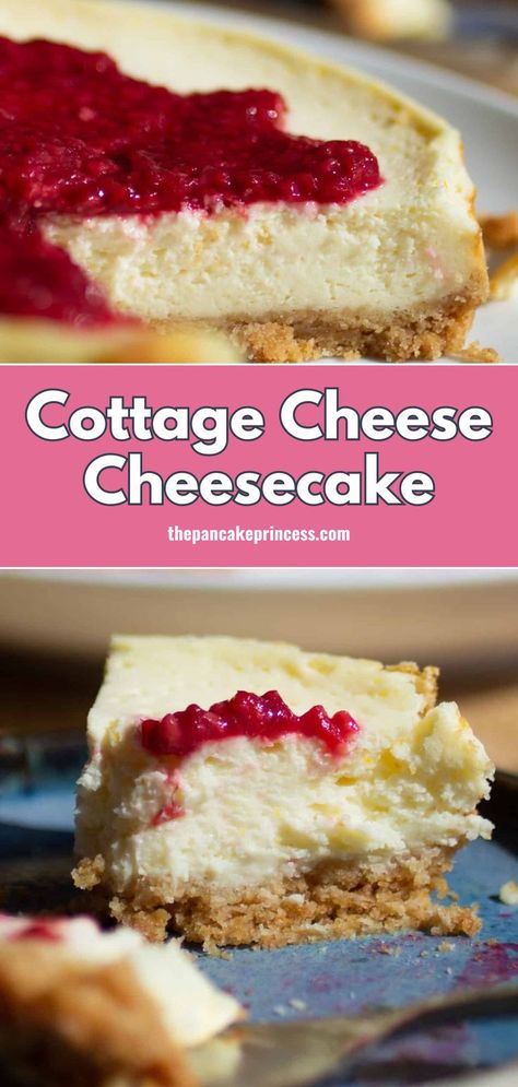 Looking for an easy and healthy dessert? Try this cheesecake recipe with cottage cheese. This cottage cheese cheesecake is a delicious twist on traditional cheesecake. It's one of the best healthy cheesecake options and a great addition to your collection of cottage cheese desserts. Keto Dinner Recipes For Two, Cottage Cheese Cheesecake, Quick And Easy Keto Dinner, Recipe With Cottage Cheese, Cottage Cheese Dessert Recipes, Pancake Princess, Healthy Cheesecake Recipes, Traditional Cheesecake, Protein Cottage Cheese