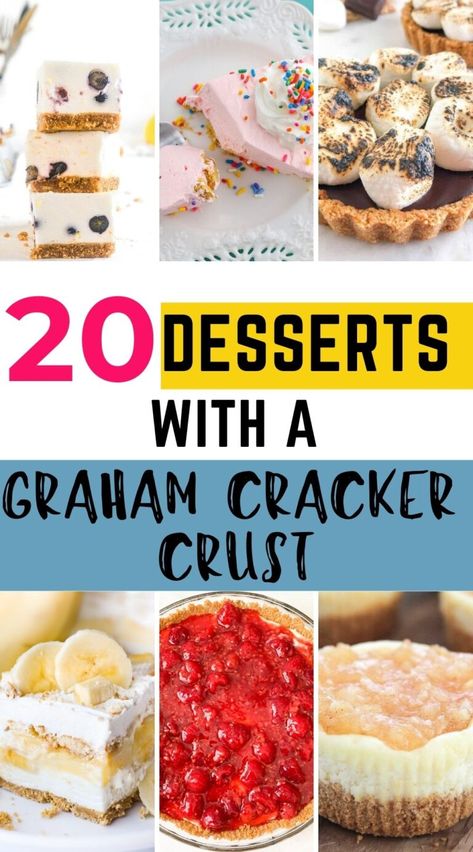 Desserts with a Graham Cracker Crust - Simple At Home Recipes Dessert Using Graham Cracker Crust, What To Make With Graham Cracker Crumbs, Crushed Graham Cracker Recipes, Grahman Crackers Dessert Recipe, Easy Desserts With Graham Cracker Crust, Graham Crust Desserts, What To Make With Graham Crackers, Grahman Crackers Desserts Easy, Graham Cracker Crust Recipe Desserts