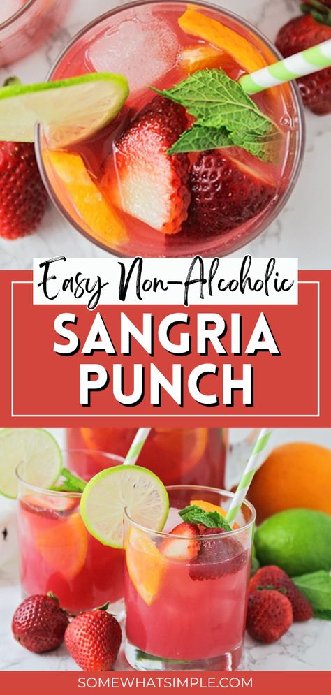 Quench your thirst with this refreshing, non-alcoholic sangria punch, perfect for poolside relaxation or entertaining friends with its fruity goodness. This crowd-pleasing drink has been a hit at family gatherings and small parties due to its easy preparation and readily available ingredients. Non Alcoholic Big Batch Drinks, Birthday Punch Non Alcoholic, Drinks For Wedding Non Alcoholic, Drink Ideas For Party Nonalcoholic, Nonalcoholic Drinks For A Crowd, Juice Recipes For Parties, Retirement Punch Recipes, Non Alcoholic Punches For Parties, Virgin Punch Recipes Parties