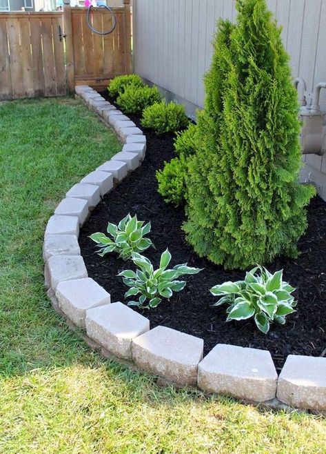 Cheap Landscaping Ideas, Modern Front Yard, Small Front Yard Landscaping, Front Garden Landscape, نباتات منزلية, Easy Landscaping, Edging Ideas, Landscape Edging, Have Inspiration