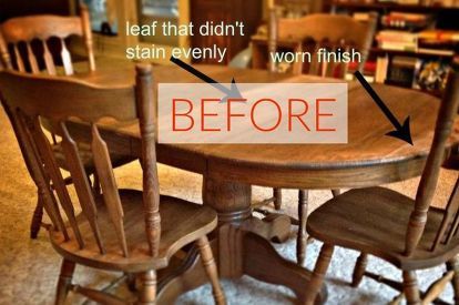 8 Vintage Hutch Makeovers Before and After DIY | Hometalk Dining Room Table Redo, Dining Table Redo, Dining Set Makeover, Oak Table And Chairs, Painted Dining Room Table, Old Kitchen Tables, Kitchen Table Oak, Dining Room Table Makeover, Oval Dining Room Table