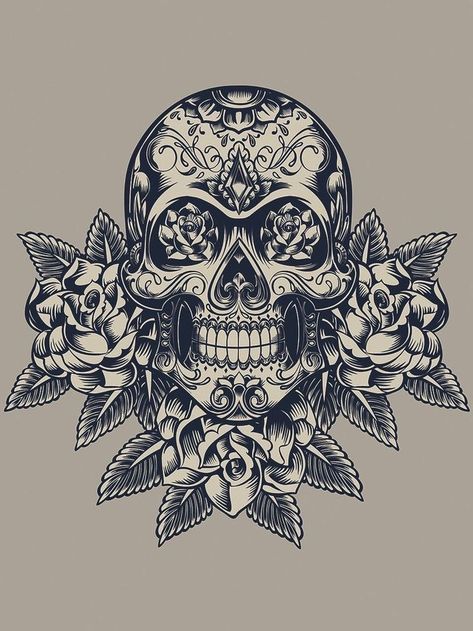 Day Of The Dead Tattoo Sleeve, Day Of The Dead Skull Tattoo, Day Of Dead Tattoo, Tattoo Crane, Mexican Skull Tattoos, Hals Tattoo Mann, Candy Skull Tattoo, Dandelion Tattoo Design, Skull Girl Tattoo