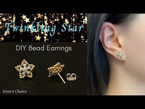 (365) How to Make Twinkling Star Stud Bead Earrings - YouTube Diy Earrings Studs, Beard Jewelry, Wrapping Jewelry, Wire Wrapping Diy, Wire Wrapped Jewelry Diy, Beaded Earrings Tutorials, Beaded Earring, Twinkling Stars, Christmas Bead