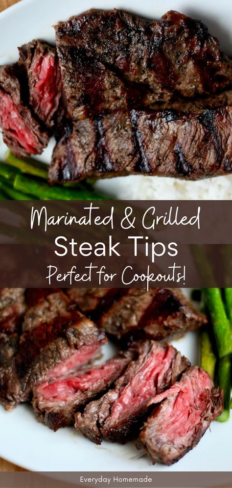 Elevate your summer cookout with the best Marinated and Grilled Steak Tips recipe! Using a flavorful red wine vinegar marinade, these sirloin steak tips are marinated and grilled to perfection for juicy, tender results. Fire up the gas grill and treat yourself to an easy and delicious dinner this summer. Steak Tips Marinade, Sirloin Marinade, Grilled Steak Tips, Sirloin Steak Marinade, Grilling Steak Tips, Steak Marinade For Grilling, Best Grilled Steak, Sirloin Tip Steak, Sirloin Steak Recipes