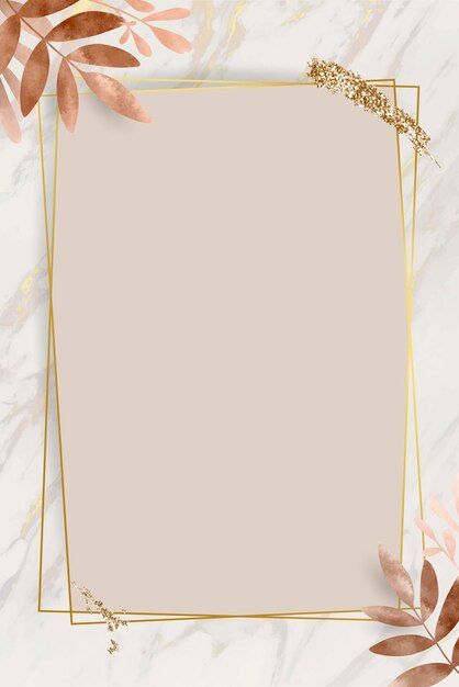 Leafy golden rectangle frame vector | Premium Vector #Freepik #vector #gold-floral #plant-border #golden-leaf #floral-poster Pink Background Design, Golden Rectangle, Gold Wallpaper Background, Boho Invitations, Boho Frame, Instagram Challenge, Frame Vector, Floral Border Design, Instagram Frame Template