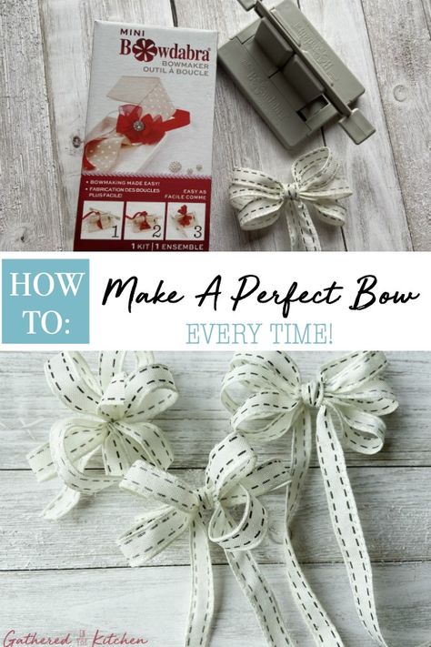 How to make perfect bows, every single time using the Mini Bowdabra Bowmaker. Make small bows that can be used for gift wrapping, wreaths, hair bows, and more! Small Bow Tutorial, Mini Bows Diy How To Make, Make Small Bows With Ribbon, How To Make Mini Bows With Ribbon, Bowdabra Bows Tutorials, Mini Bowdabra Bows Tutorials, Mini Hair Bows, Christmas Bows Diy, Kids Hair Bows