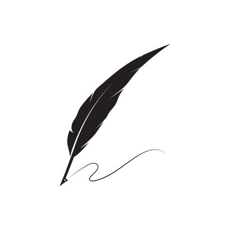 Pen Logo Design Ideas, Quill Pen Aesthetic, Quill Pen Drawing, Feather Pen Drawing, Watermark Ideas Logo, Feather Pen Logo, Pen Wallpaper, Quill Pen Tattoo, Quill Aesthetic