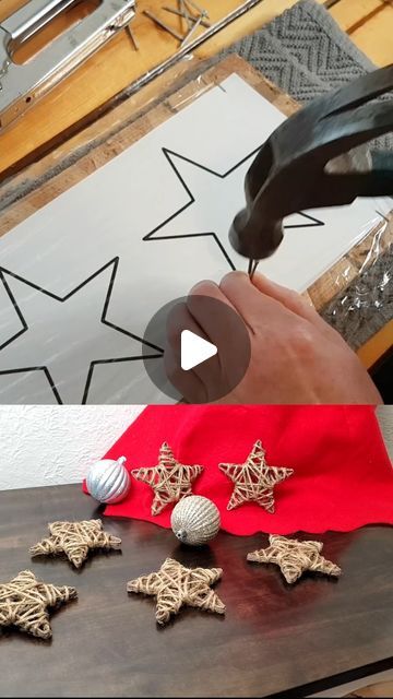 Diy Christmas Star, Star Video, Twine Crafts, Christmas Stars, Unique Christmas Decorations, Diy Christmas Decorations Easy, Wooden Stars, Holiday Crafts Christmas, Easy Christmas Diy