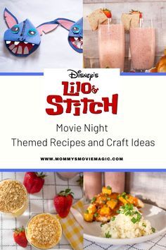 Lilo And Stitch Food, Lilo And Stitch Movie Night, Stitch Party Food, Instant Pot Hawaiian Chicken, Disney Movie Themed Dinner, Themed Movie Night, Lilo And Stitch Party, Sand Pudding, Family Movie Night Themes