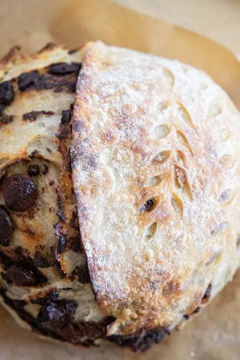 Make this amazing chocolate chip sourdough bread. This takes my classic sourdough bread and turns it into a decadent chocolatey treat! Sourdough Bread Chocolate Chip, Cookie Dough Sourdough Bread, Banana Chocolate Chip Sourdough Bread, Chocolate Swirl Sourdough Bread, Sourdough Chibata Bread Recipes, Cocoa Sourdough Bread, Sourdough Bread Recipe Inclusions, Sourdough Chocolate Chip Banana Bread, Celebration Sourdough Bread