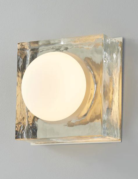 Shop Wall Sconce Lighting Disc Interiors, Mantel Mirrors, Cordless Table Lamps, Glass Cube, Bathroom Sconces, Cast Glass, Statement Lighting, Bathroom Ceiling Light, Exclusive Furniture