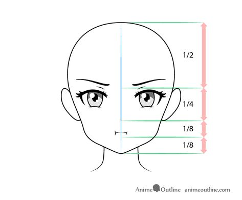 How to Draw Anime Pouting Face Tutorial - AnimeOutline Pout Drawing, How To Draw Anime Face, Face Front View, Anime Outline, Angel Drawing Easy, Pouting Face, American Flag Drawing, Sketching Practice, Drawing Proportions