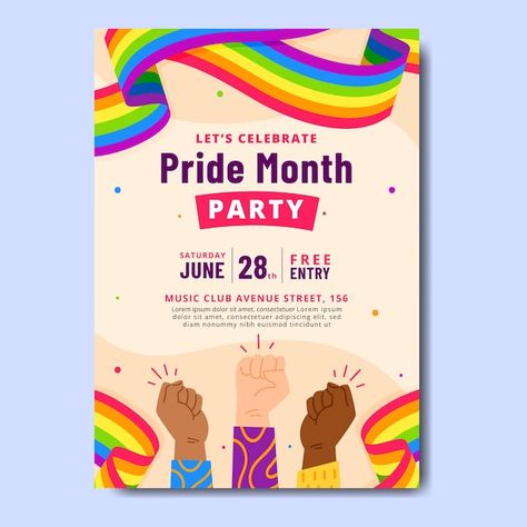 Pride Month Poster Design, Pride Month Design, Pride Newsletter, Pride Posters Ideas, Pride Month Poster, Queer Illustration, Pride Graphic Design, Vertical Banner Design, Lgbt Poster