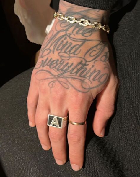 Hand Tattoos For Guys Words, Words Hand Tattoo, Lettering Tattoo Men, Word Tattoo Designs, Eagle Wing Tattoos, Best Neck Tattoos, Gang Tattoos, Cursive Tattoos, Finger Tats