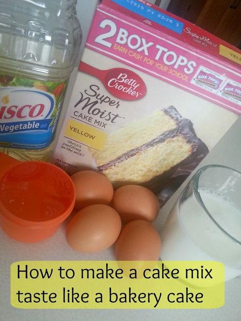 HOW TO MAKE A CAKE MIX TASTE LIKE A BAKERY CAKE | The Better Baker | Bloglovin’ Cake Mix Better, Doctored Cake Mix Recipes, Yellow Cake Mix Recipes, Bakery Style Cake, Cake Mix Doctor, Doctor Cake, Boxed Cake Mixes Recipes, Nursing Cake, Whiskey Cake