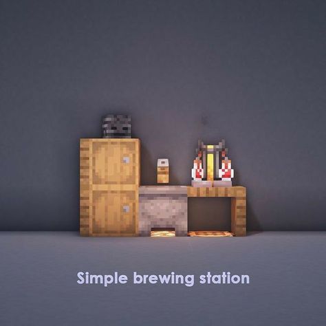 Potion Station Minecraft, Brewing Station Minecraft, Minecraft Brewing Room Ideas, Potion Room Minecraft, Brewing Room Minecraft, Minecraft Potion Room Ideas, Minecraft Brewing, Health Potion, Minecraft Building Guide