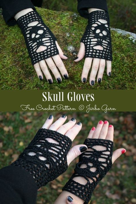 Crochet Skull Patterns, Glove Pattern, Crochet Skull, شال كروشيه, Crochet Gloves Pattern, Mode Crochet, Gloves Pattern, Halloween Crochet Patterns, Girls' Generation